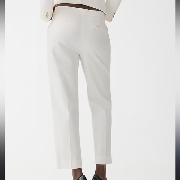 J. Crew Kate Straight Leg Pants Bi Stretch Cotton Blend White 12 - Picture 2 of 11